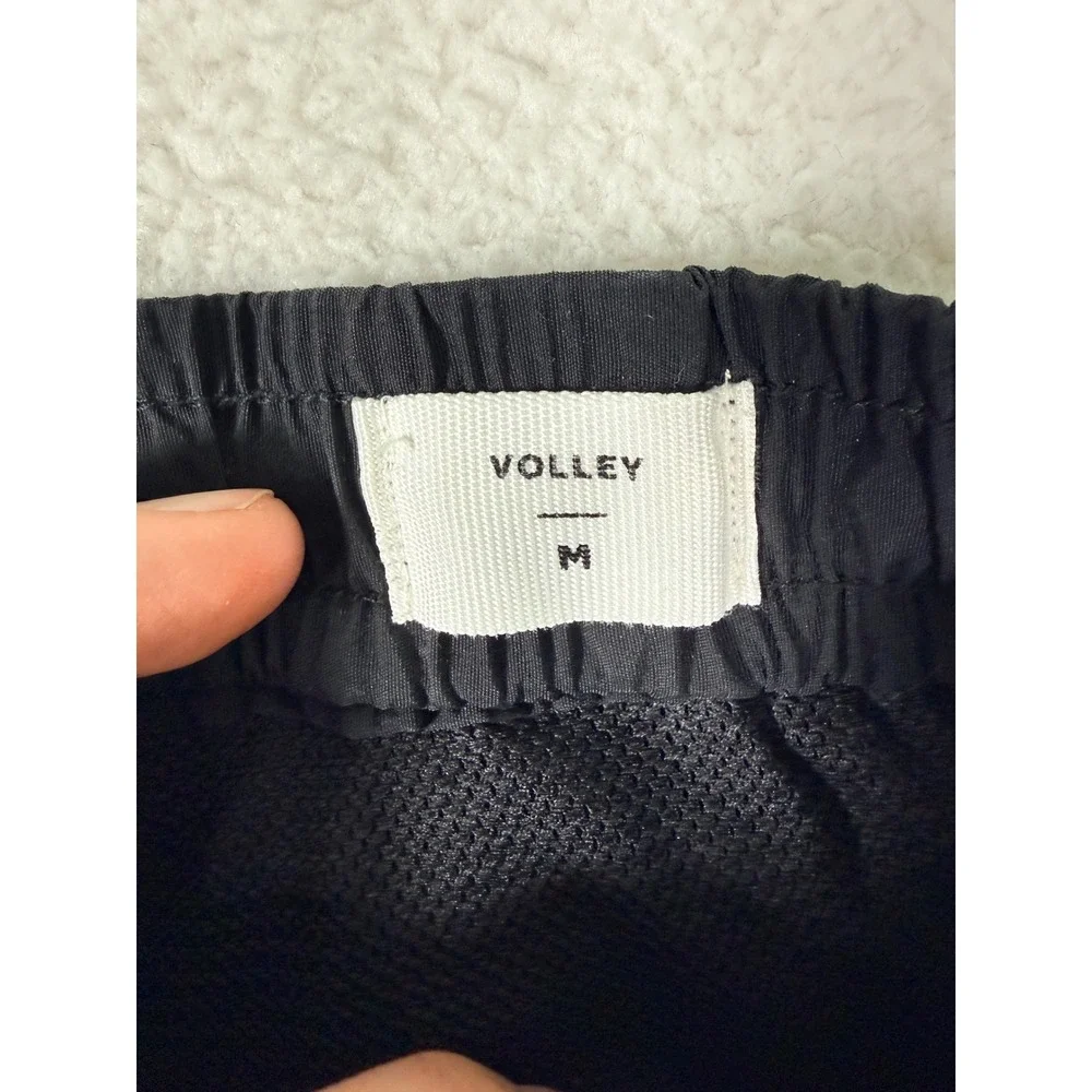 PacSun Volley Shorts‎ Mens M Black Nylon Elastic Waist Drawstring Trunk 6.5